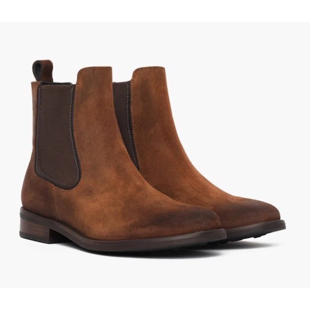 NEW Thursday Boot Company Duchess Chelsea Boots Brown Distressed Leather US 9.5